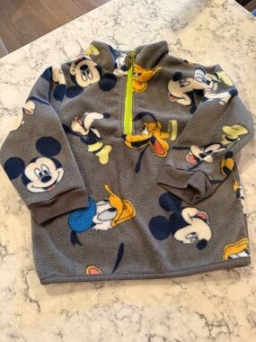 Kids Grey Disney Baby Fleece Pullover - Half-Zip